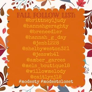 Modest Closet Follow List